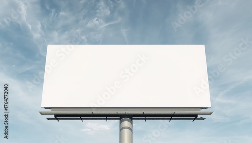 Blank white billboard benea...