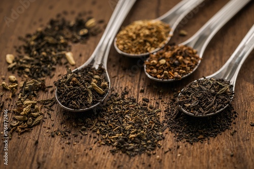 Variety of loose leaf tea d...