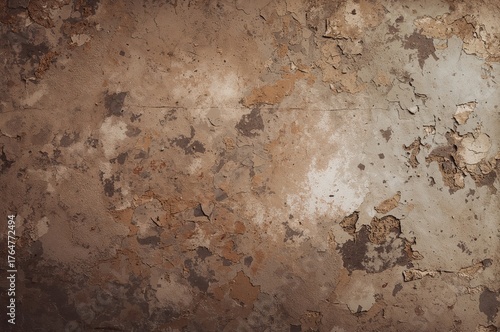 Flaking paint on a surface....