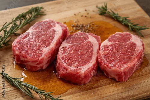 Three thin slices of tender...