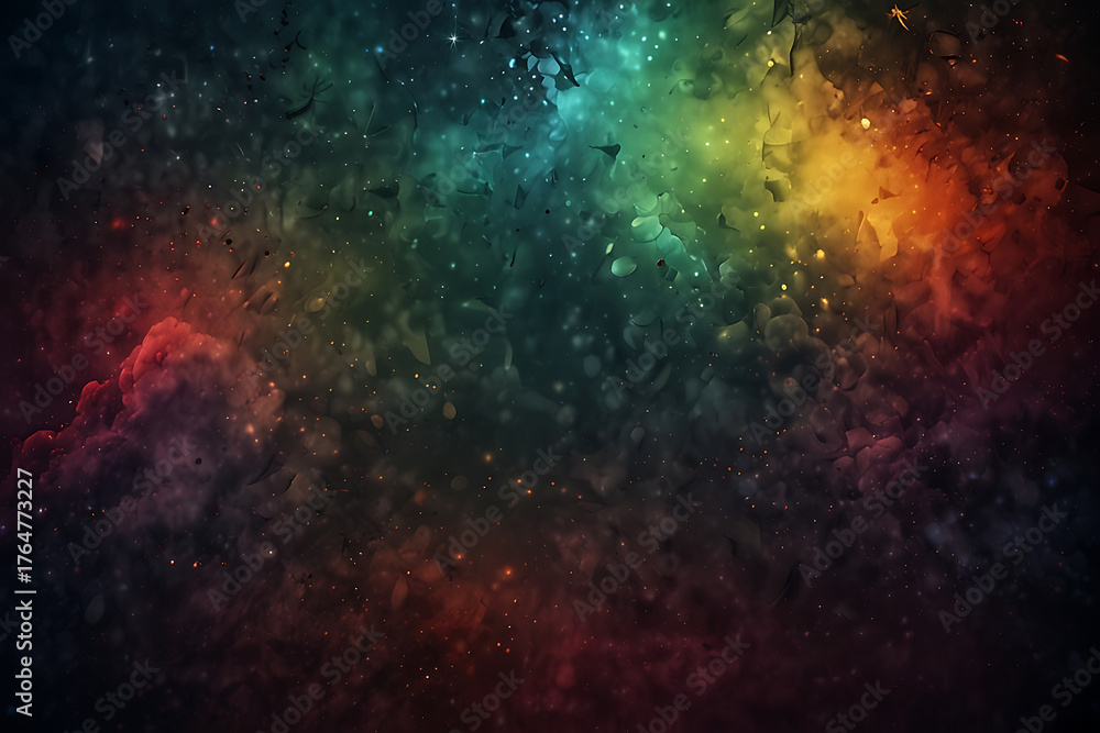 Obraz premium Vibrant abstract space background with colorful nebula, stars, and cosmic dust creating a mystical, creative texture