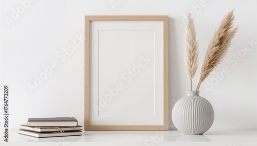 Blank vertical wooden frame...