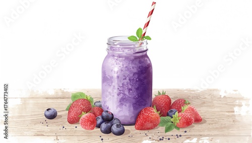 A glass jar filled with blu...