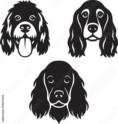 Three dogs vector illustration