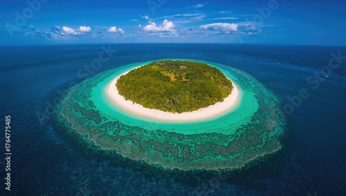 Circular island travel spot