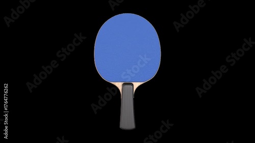 Red Ping Pong Paddle on Black Background