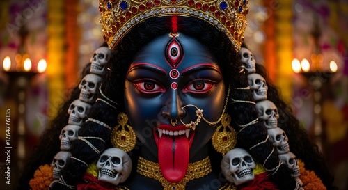  maa Kali face divine Kali portrait,  Kali puja is a famous religious in Indian  ,