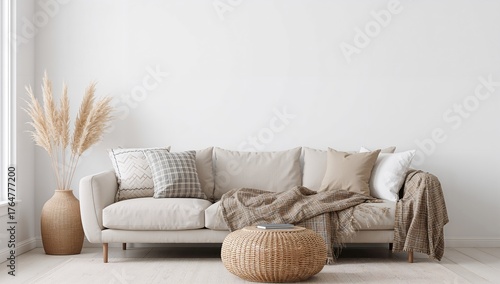 Interior wall mockup of a c...