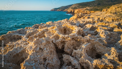 Erosion of coastal rock she...