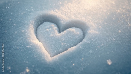 Winter snow adorned with he...