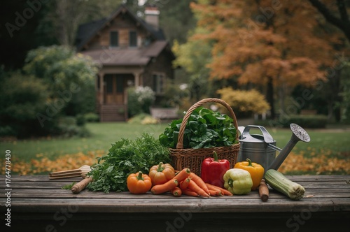 Autumn garden scene featuri...