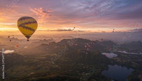 Sunrise scene of colorful h...