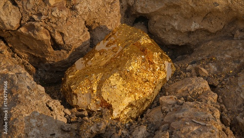 A golden-hued mineral with ...
