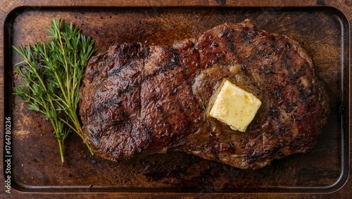 Herb-seasoned Ribeye steak ...
