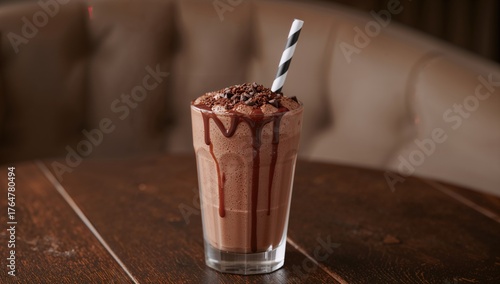 Delicious creamy shake serv...
