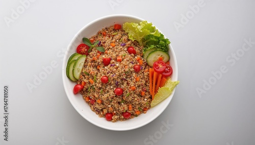White bowl filled with quin...