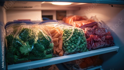 Various frozen vegetables s...