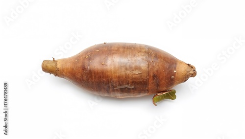 Taro root displayed against...