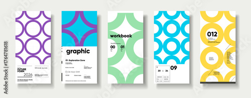 A collection of minimalist posters with geometric backgrounds and clean typography. The versatile vector patterns are perfect for posters,labels, and backgrounds with excellent text legibility.
