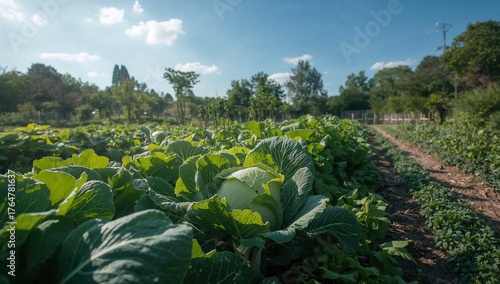 Garden Full of Cabbage Plants