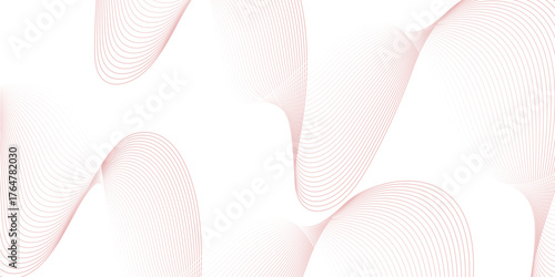 Abstract pink wave background design with light vector lines and sphere elements