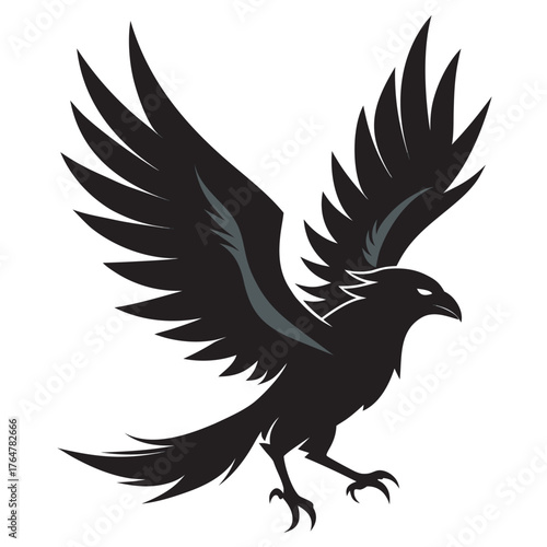 Stylized Black Phoenix or Eagle