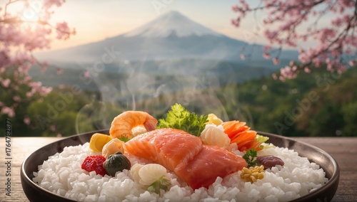 Asian cuisine featuring whi...
