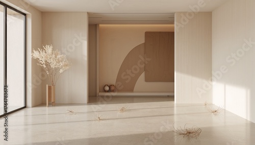 Minimalist room interior fe...