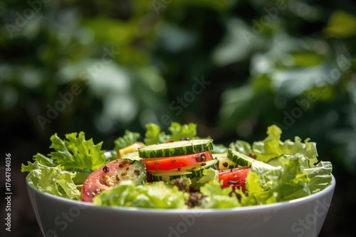 Fresh vegetable salad with ...