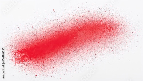 Red spray paint on white pa...