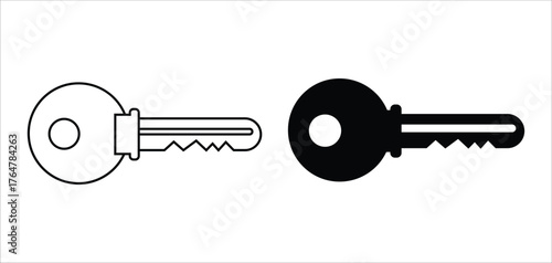 Keys black silhouette icon set collections vector.