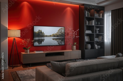 Contemporary lounge featuri...