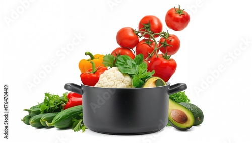 A cooking pot filled with a...