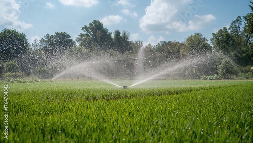 Irrigation system operating...