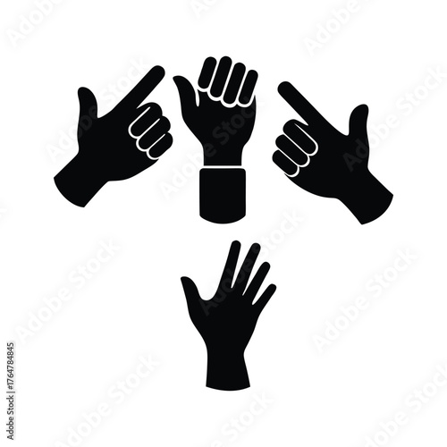 Set of hand gesture icons vector illustration