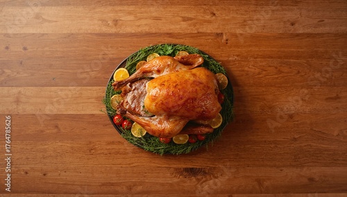 Roasted turkey filled and s...