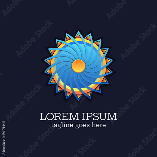 modern gradient flower shape logo design