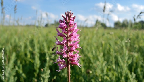 Sunlit vibrant pink Onobryc...