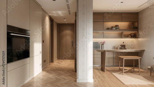 Contemporary apartment with...