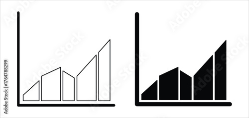 Growing graph icon flat Vector design,