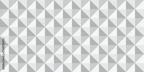 Structure white block box cube seamless pattern grid vintage surface triangle web monochrome square texture white overlap cubic background. eps10