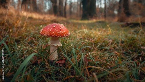 Crimson Fungus Growing Amid...