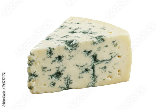 Wedge of blue cheese PNG on transparent background isolated gourmet dairy product food photography Delicious cheese with mold