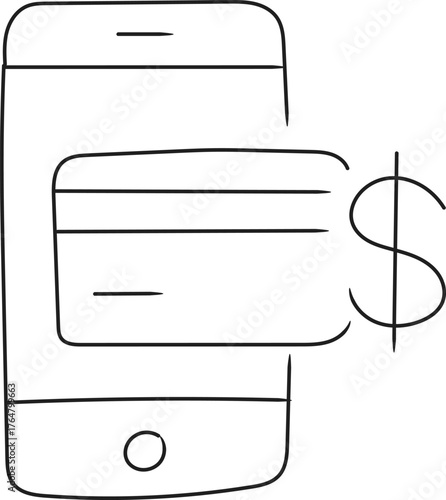 Mobile Payment with Smartphone, Card, and Dollar Symbol