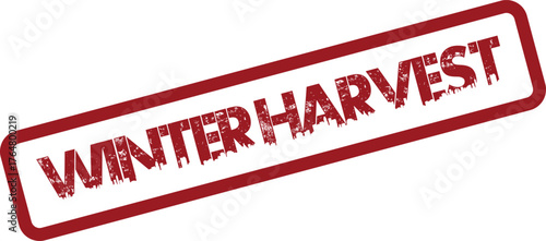 Celebrating seasonal bounty and natural abundance with a rustic winter harvest stamp