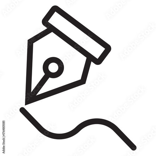 Fountain pen nib vector icon design. Silhouette of pen nib symbol, vector design for app, logo, web design. Calligraphy ink pen vector. Vector illustration.