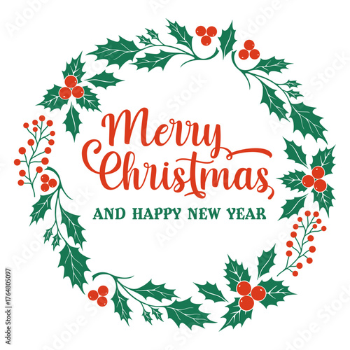 Festive wreath wishing everyone a Merry Christmas