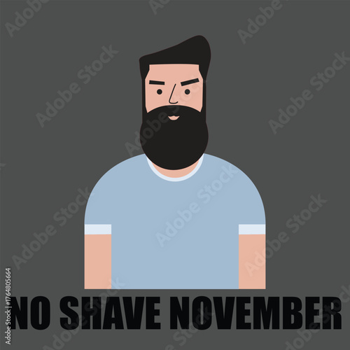 Man with beard celebrating no shave November