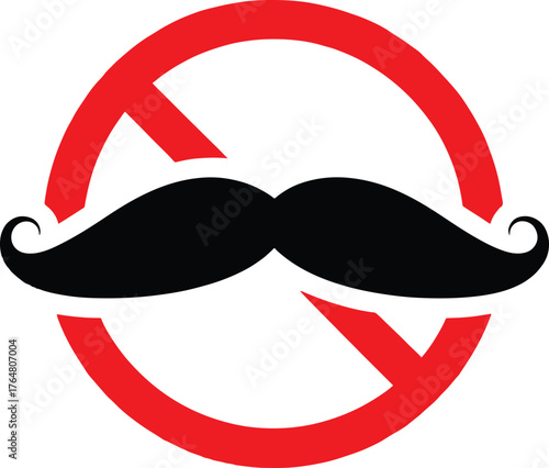 No mustache symbol with red circle and slash