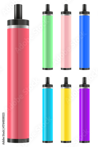 cigarettes electronic device smoke vaporizer vector illustration isolated object icons